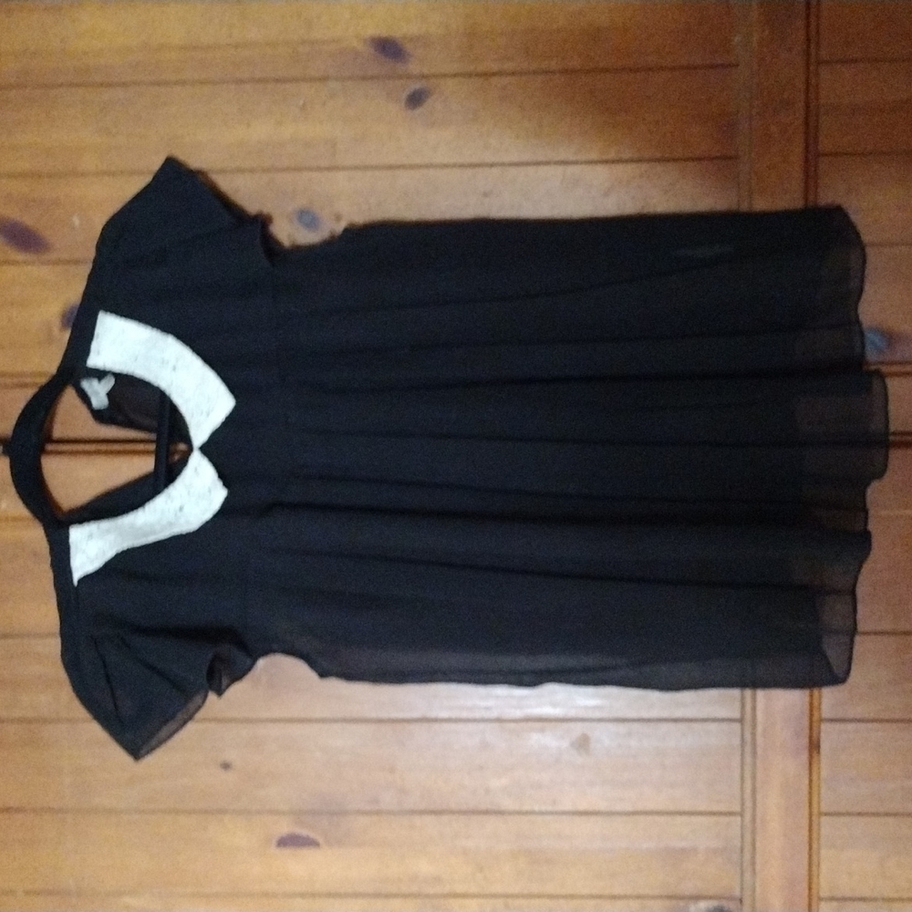 Lily White black and white sheer top.
